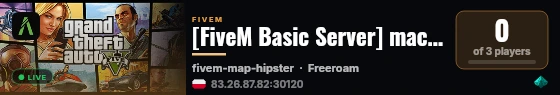 [FiveM Basic Server] machocek live status badge