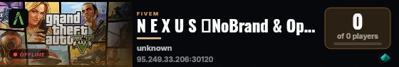 N E X U S ・NoBrand & Optimized RP Gamemode・ Buy now discord.gg/nexusdev live status badge