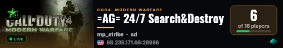 =AG= 24/7 Search&Destroy live status badge