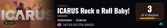 ICARUS Rock n Roll Baby! live status badge