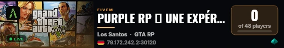 PURPLE RP ➜ UNE EXPÉRIENCE INOUBLIABLE live status badge