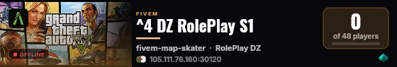 ^4 DZ RolePlay S1 live status badge