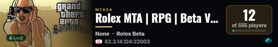 Rolex MTA | RPG | Beta Version 0.1 live status badge