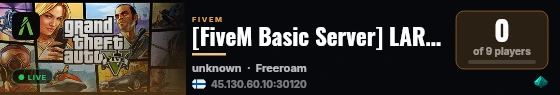 [FiveM Basic Server] LARP 90x | Full RP live status badge