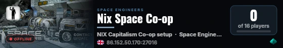 Nix Space Co-op live status badge
