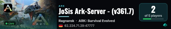 JoSis Ark-Server - (v361.7) live status badge