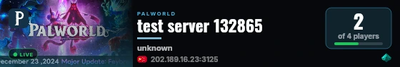 test server 132865 live status badge