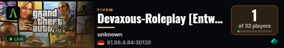 Devaxous-Roleplay [Entwicklung] live status badge