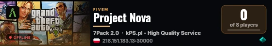Project Nova live status badge