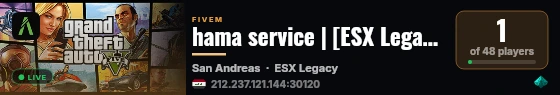hama service | [ESX Legacy] live status badge