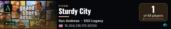 Sturdy City live status badge
