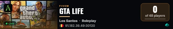 GTA LIFE live status badge