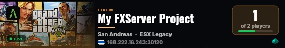 My FXServer Project live status badge