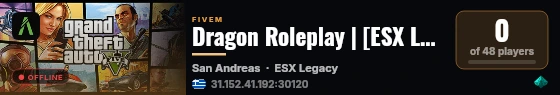Dragon Roleplay | [ESX Legacy] live status badge