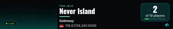 Never Island live status badge