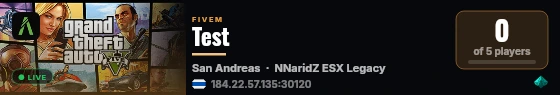 Test live status badge