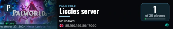 Liccles server live status badge