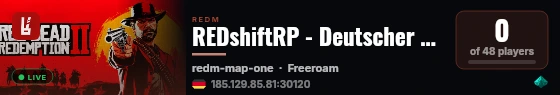 REDshiftRP - Deutscher Rollenspielserver live status badge