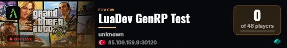 LuaDev GenRP Test live status badge