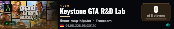 Keystone GTA R&D Lab live status badge