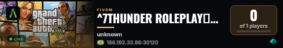^7THUNDER ROLEPLAY⌠Wipe Hoje⌡😈 live status badge