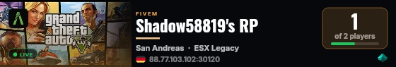 Shadow58819's RP live status badge