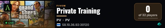 Private Training live status badge