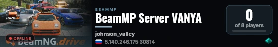BeamMP Server VANYA live status badge
