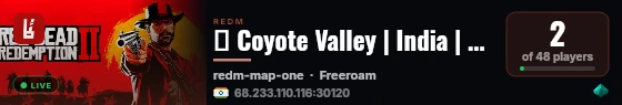 🤠 Coyote Valley | India | RedM RP | EN live status badge
