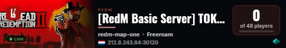 [RedM Basic Server] TOKALA PEDSERVER live status badge