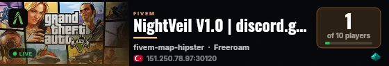 NightVeil V1.0 | discord.gg/nightveilroleplay live status badge