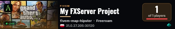 My FXServer Project live status badge