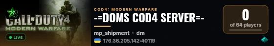 -=DOMS COD4 SERVER=- live status badge