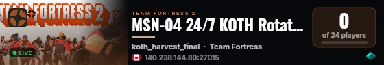 MSN-04 24/7 KOTH Rotation Server|NO CRITS| live status badge