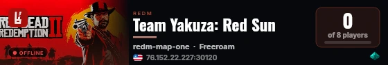Team Yakuza: Red Sun live status badge