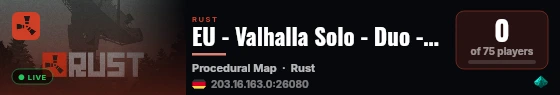 EU - Valhalla Solo - Duo - Trio 3x live status badge