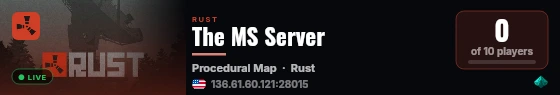 The MS Server live status badge
