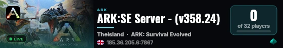 ARK:SE Server - (v358.24) live status badge