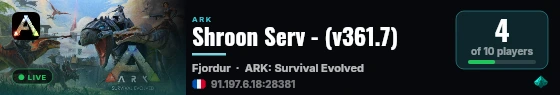 Shroon Serv - (v361.7) live status badge