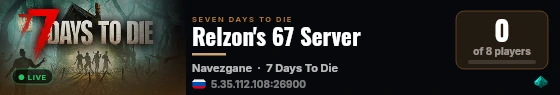 Relzon's 67 Server live status badge