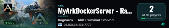 MyArkDockerServer - Ragnarok - (v361.7) live status badge