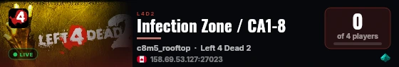 Infection Zone / CA1-8 live status badge