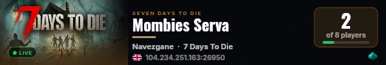 Mombies Serva live status badge