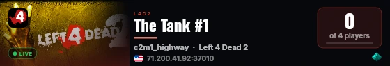 The Tank #1 live status badge