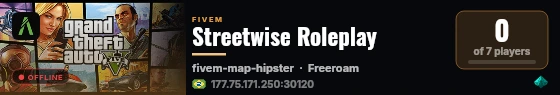 Streetwise Roleplay live status badge