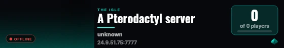 A Pterodactyl server live status badge