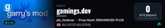 gamings.dev live status badge