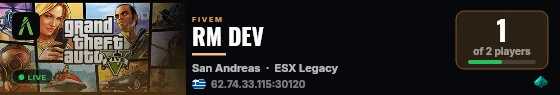RM DEV live status badge