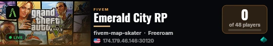 Emerald City RP live status badge