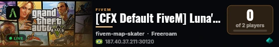 [CFX Default FiveM] Luna's server live status badge
